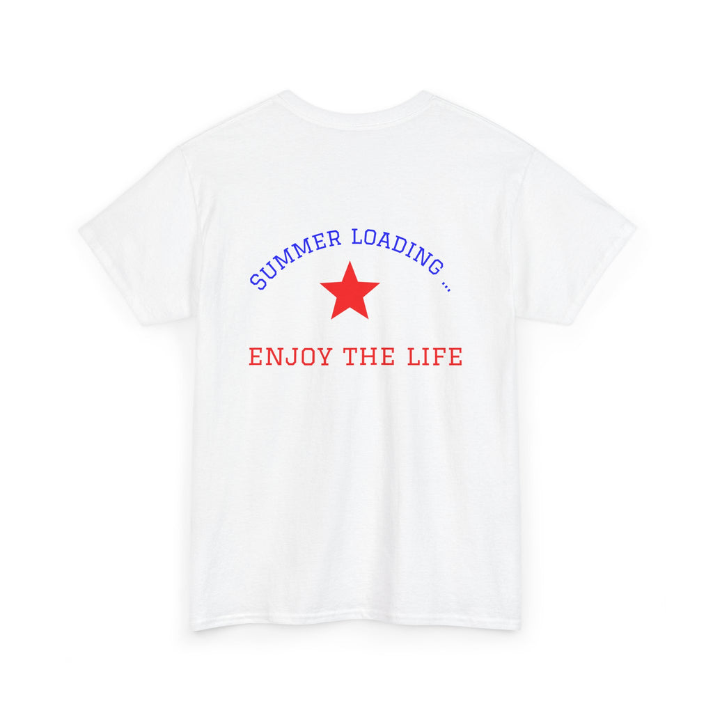 Summer Loading Tee — "Social Battery 1%" Heart Graphic