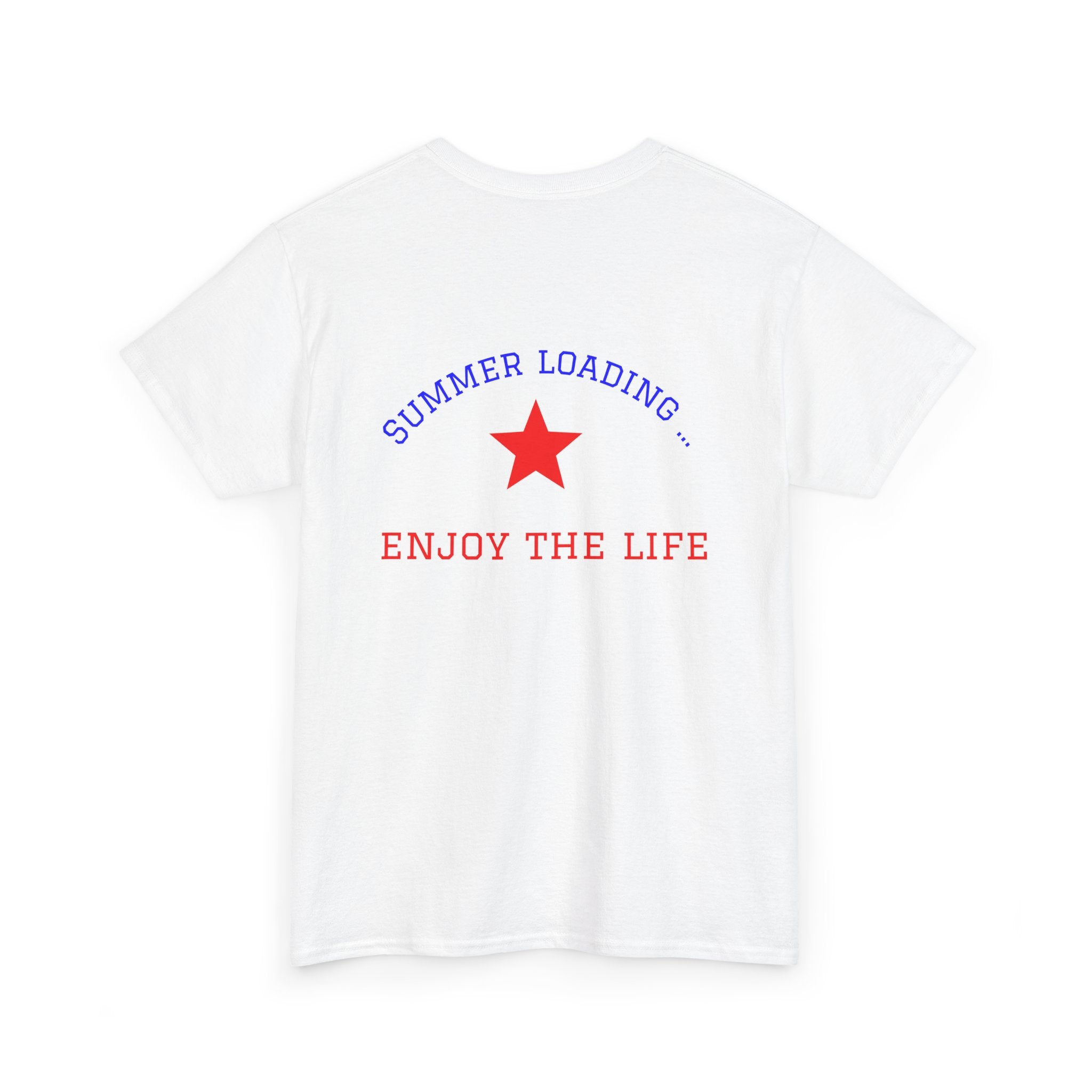 Summer Loading Tee — "Social Battery 1%" Heart Graphic