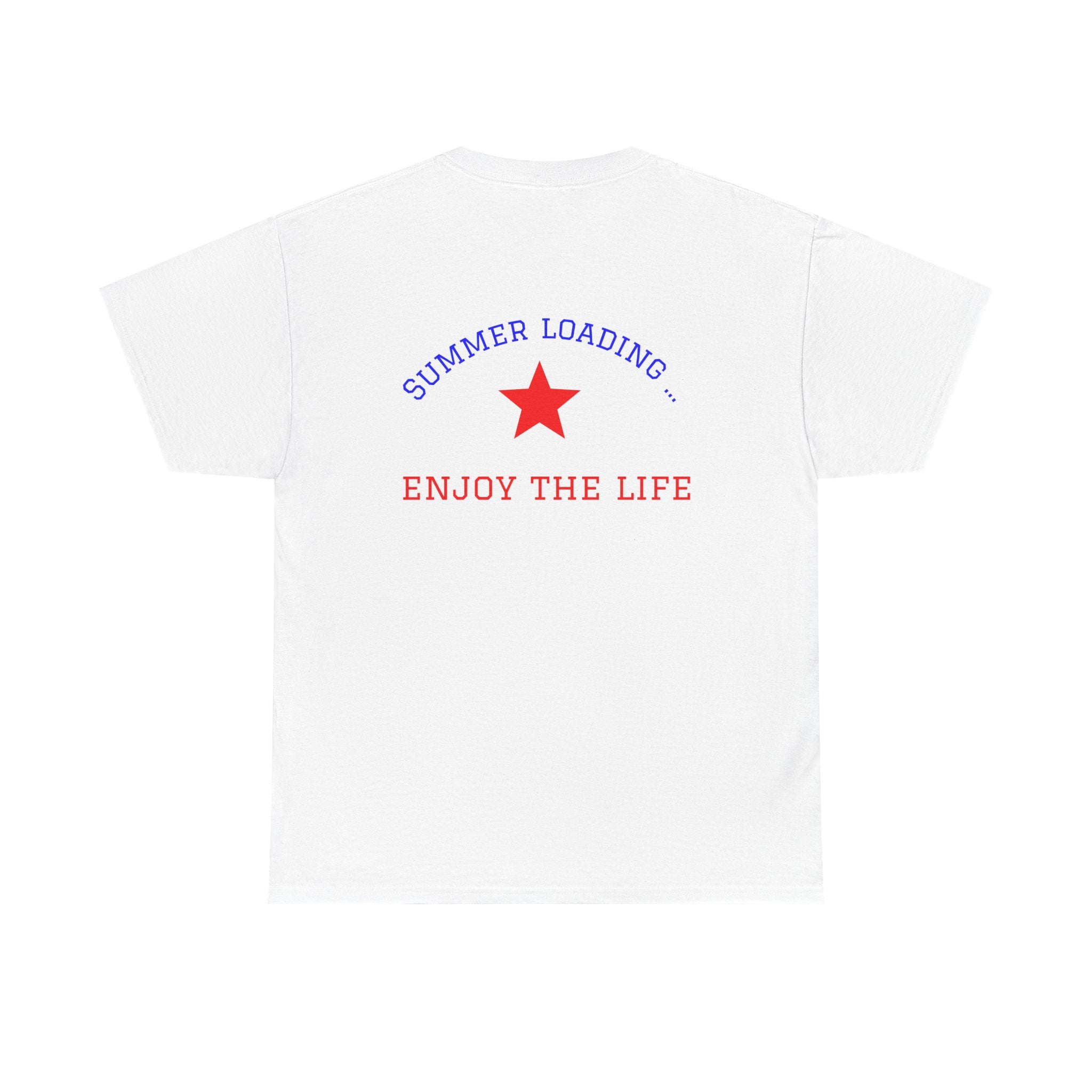 Summer Loading Tee — "Social Battery 1%" Heart Graphic